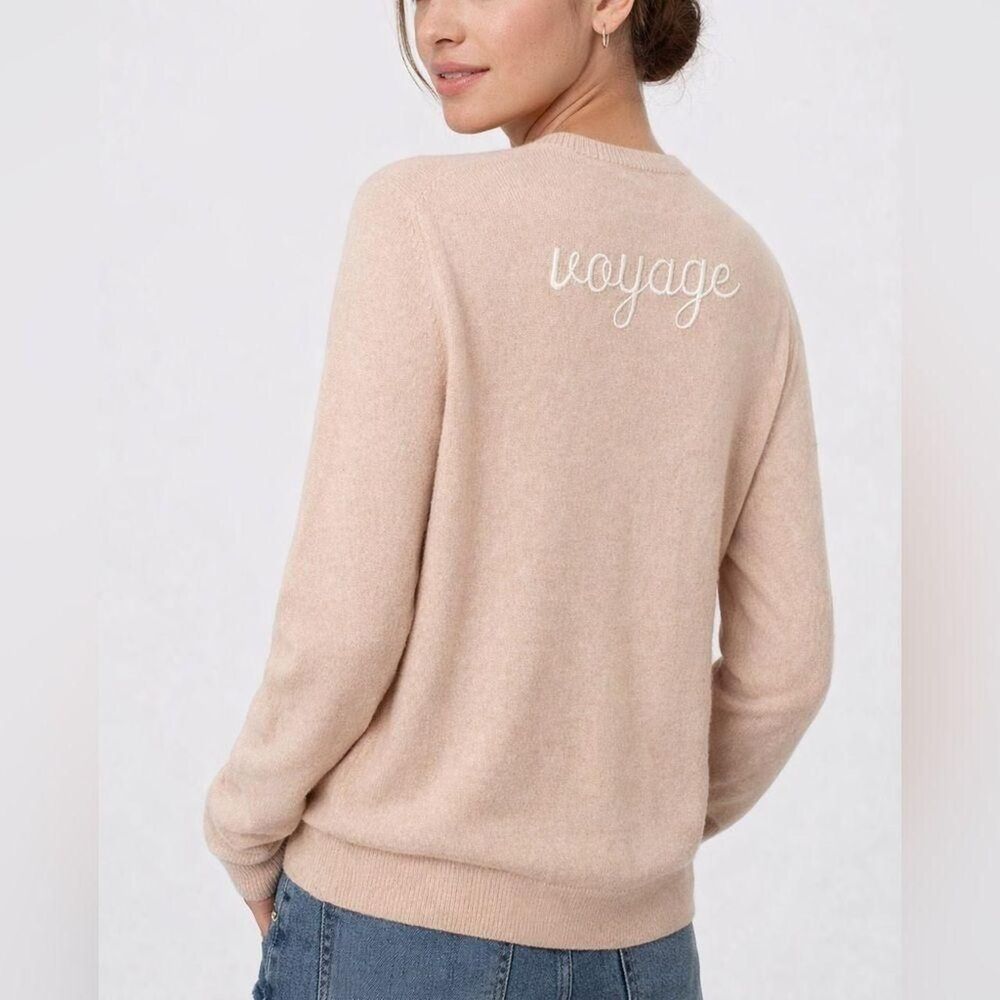 NAKEDCASHMERE Voyage Sweater Women's Small‎ Beige Crewneck Minimal Travel Casual